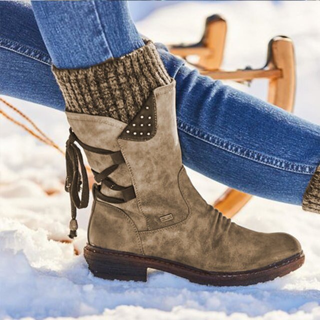 Damen - Schneestiefel - Wadenhoch, Wasserdicht - Perfekte Winterstiefel für Schnee und Kälte