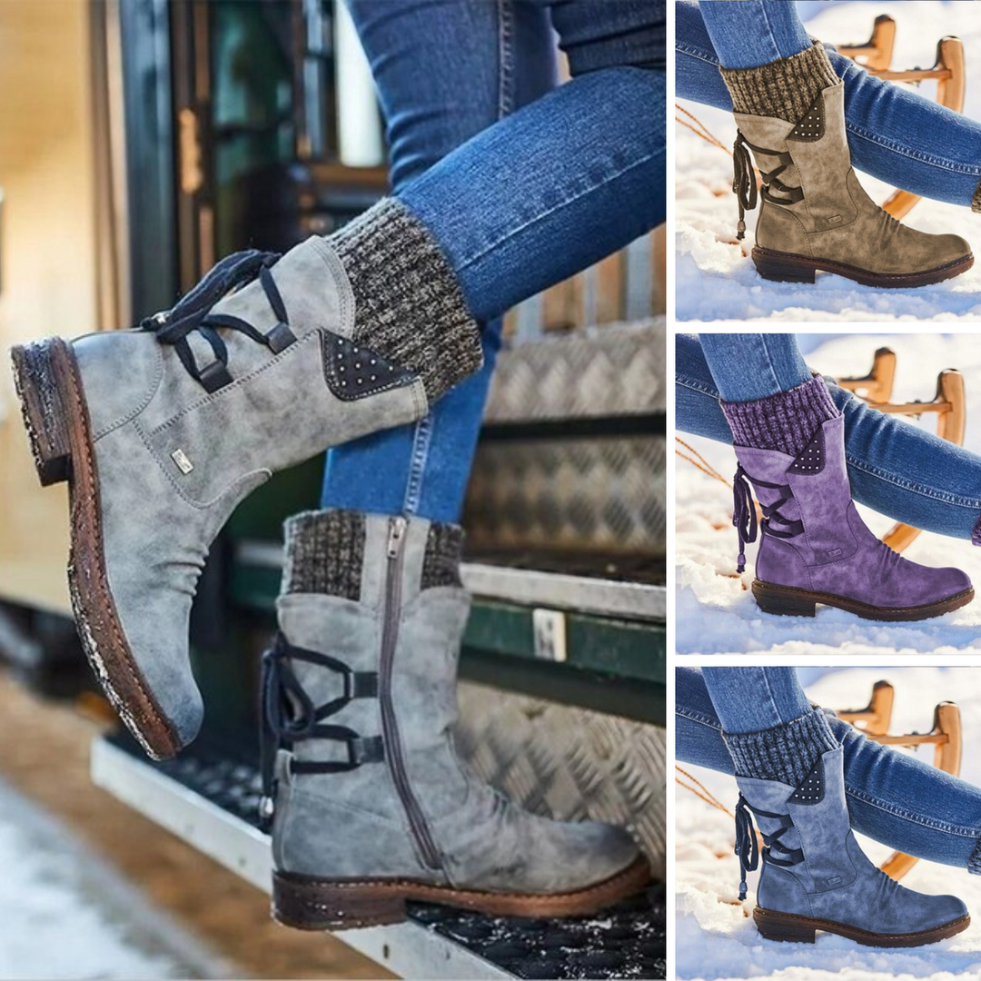 Damen - Schneestiefel - Wadenhoch, Wasserdicht - Perfekte Winterstiefel für Schnee und Kälte